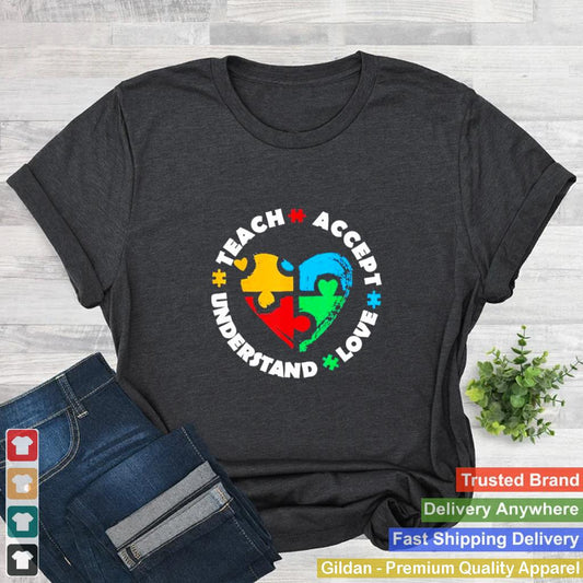 Autistic Awareness Month Teacher Accept Understand Love ASD shirt