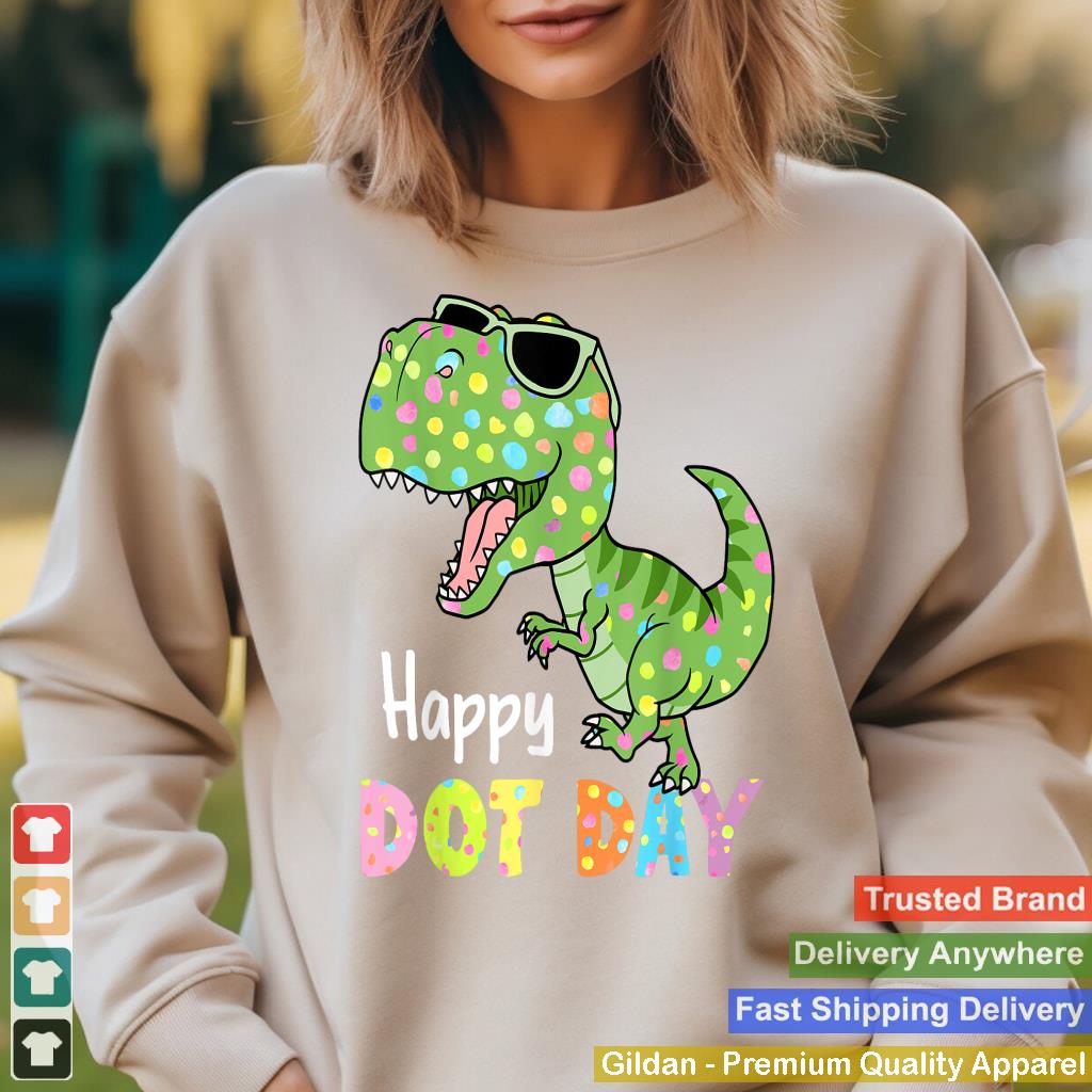 Happy Dot Day Colorful Polka Dot Dinosaur T-Rex Kids Toddler