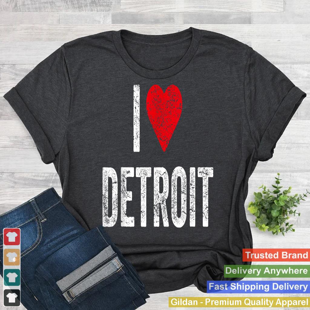 Distressed I Love Detroit 313 Motor City Detroit