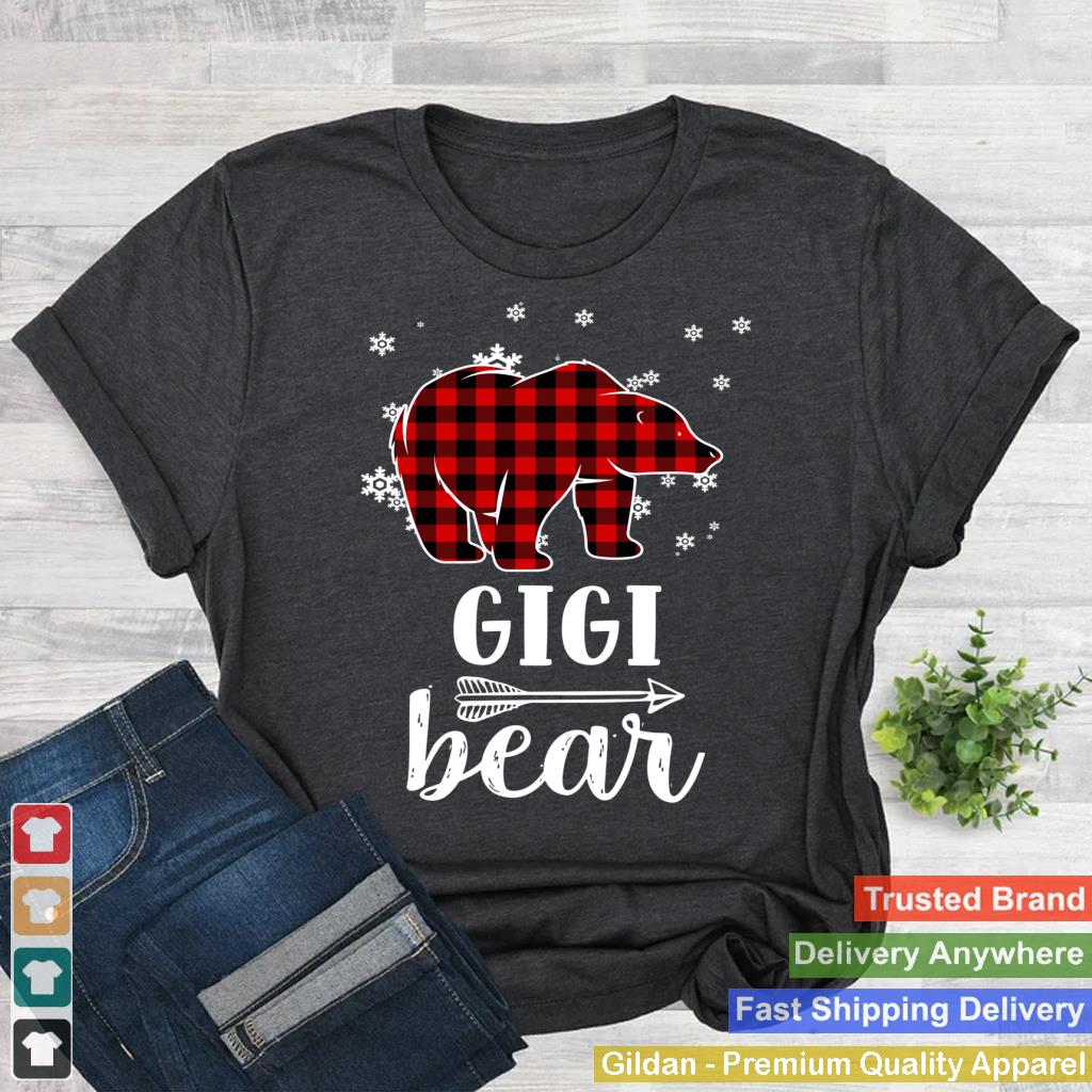 Grandma Gigi Bear Christmas Pajama Red Plaid Buffalo PJ