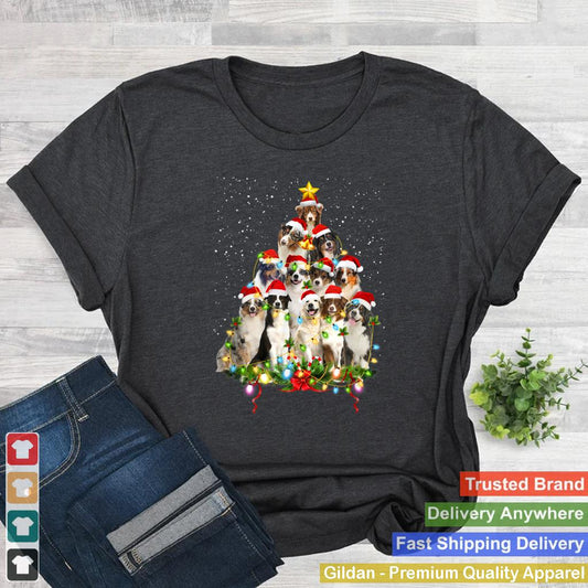 Australian Shepherd Christmas Tree Family Matching Christmas T Shirt