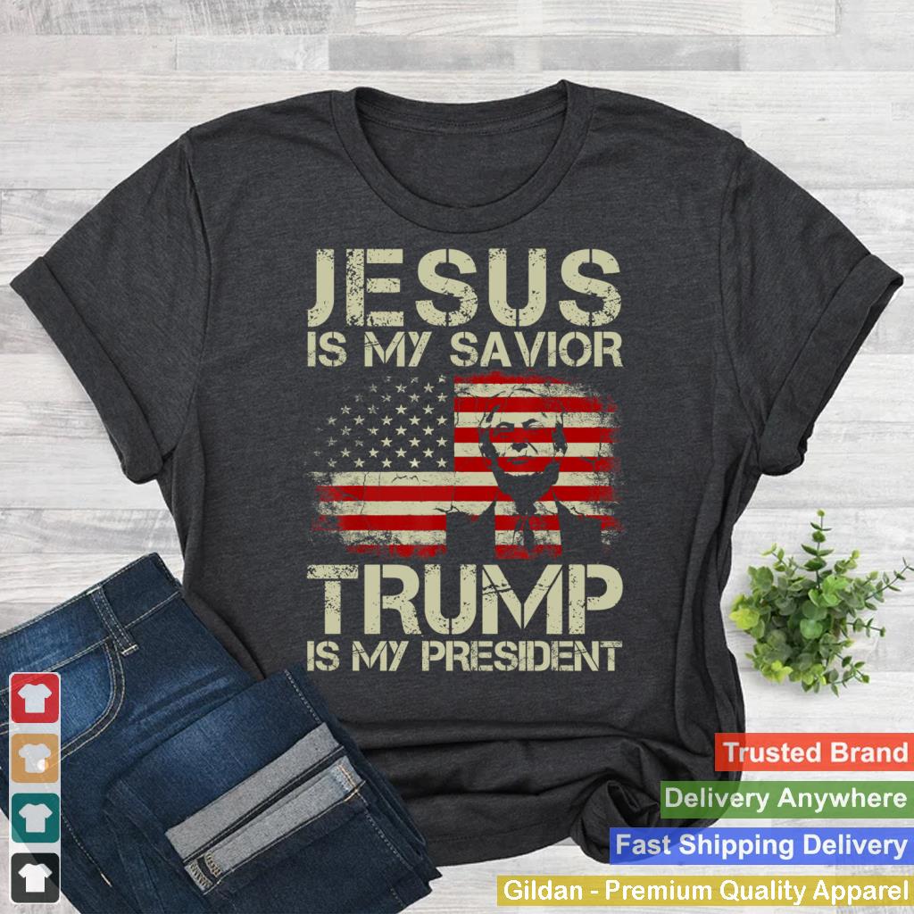 Jesus Is My Savior Trump Is My President Trump 2024 USA Flag Pullover Hoodie