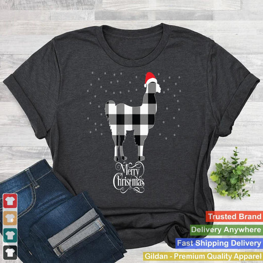 White Plaid Buffalo Llama Christmas Matching Family Xmas