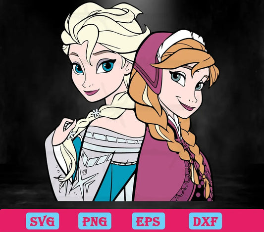 Frozen Anna And Elsa Svg