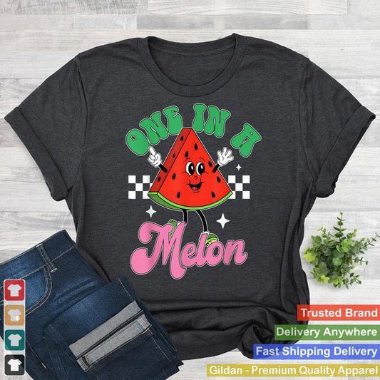 Funny Cute Retro Watermelon One In A Melon Summer Vacation