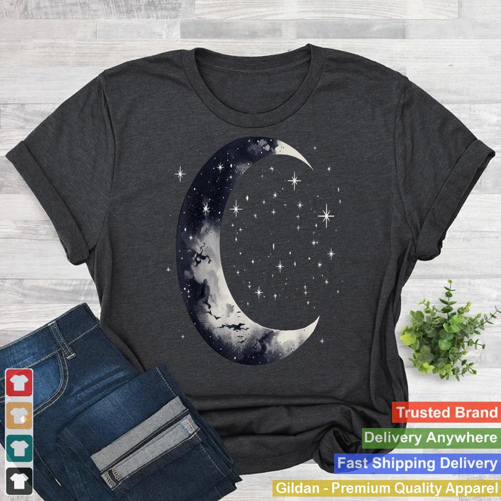 Stars and Moon Night Sky Galaxy Aesthetic Graphic Lovers