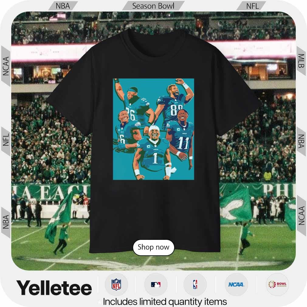 Philadelphia Eagles starting 5 team squad shirt