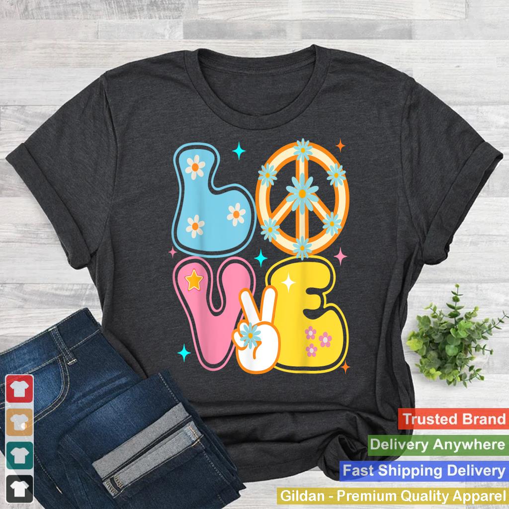 PEACE SIGN LOVE 60s 70s Tie Dye Hippie Costume