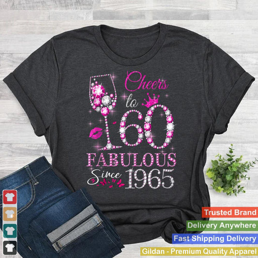 Womens Cheers to 60 Years Old EST 1965 60th Birthday Queen Tank Top