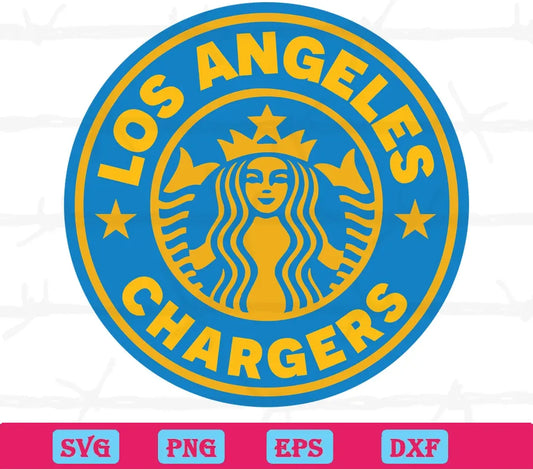 Los Angeles Chargers Starbucks Logo, Svg Png Dxf Eps Cricut Silhouette