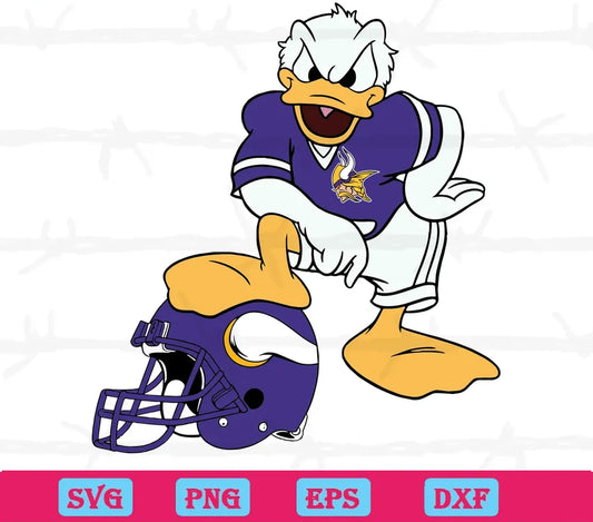 Minnesota Vikings Donald Duck, Svg Png Dxf Eps