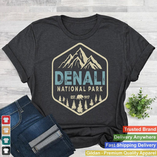 Retro Denali National Park mountains Nature Vintage Hiking