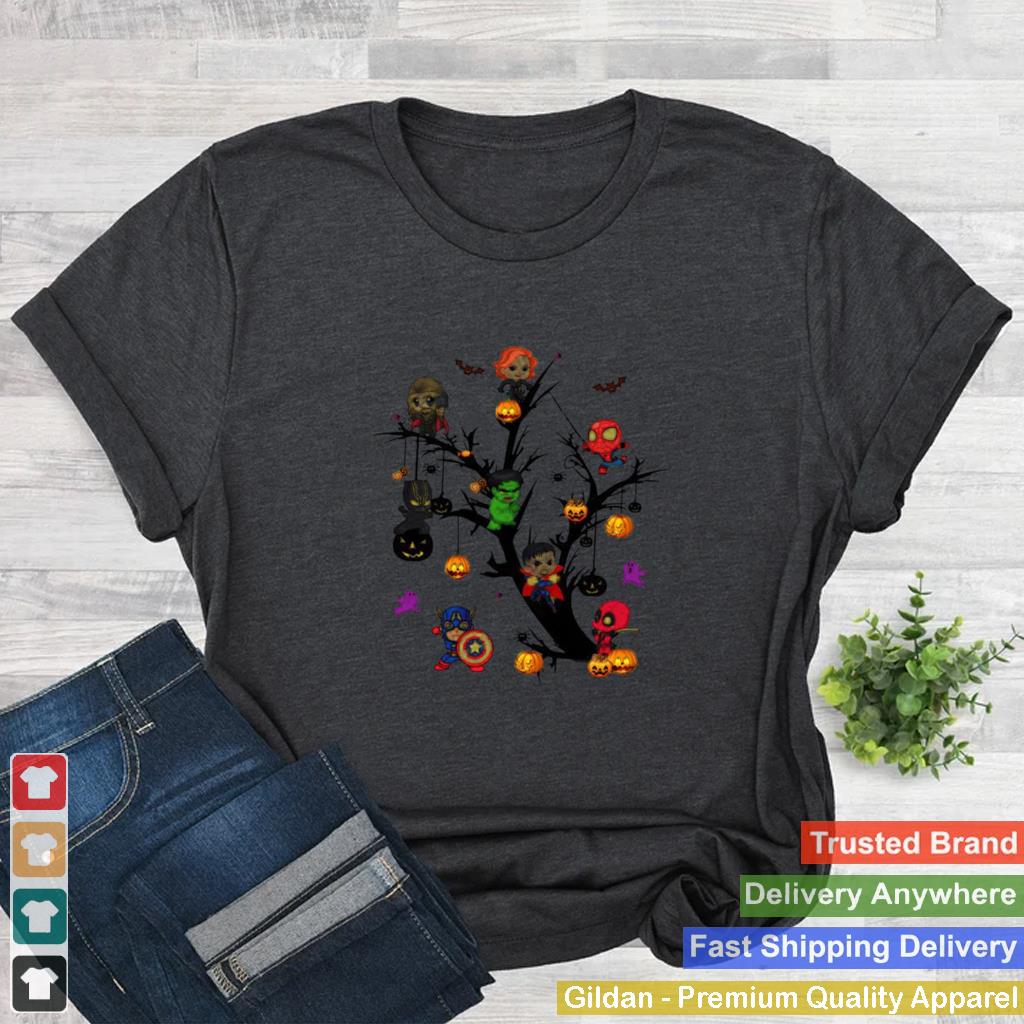 Avengers Superheroes Tree Halloween Pumpkin shirt