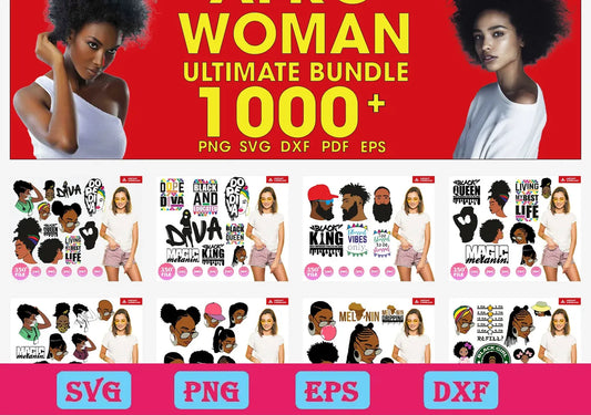 1000 Bundle Afro Women svg