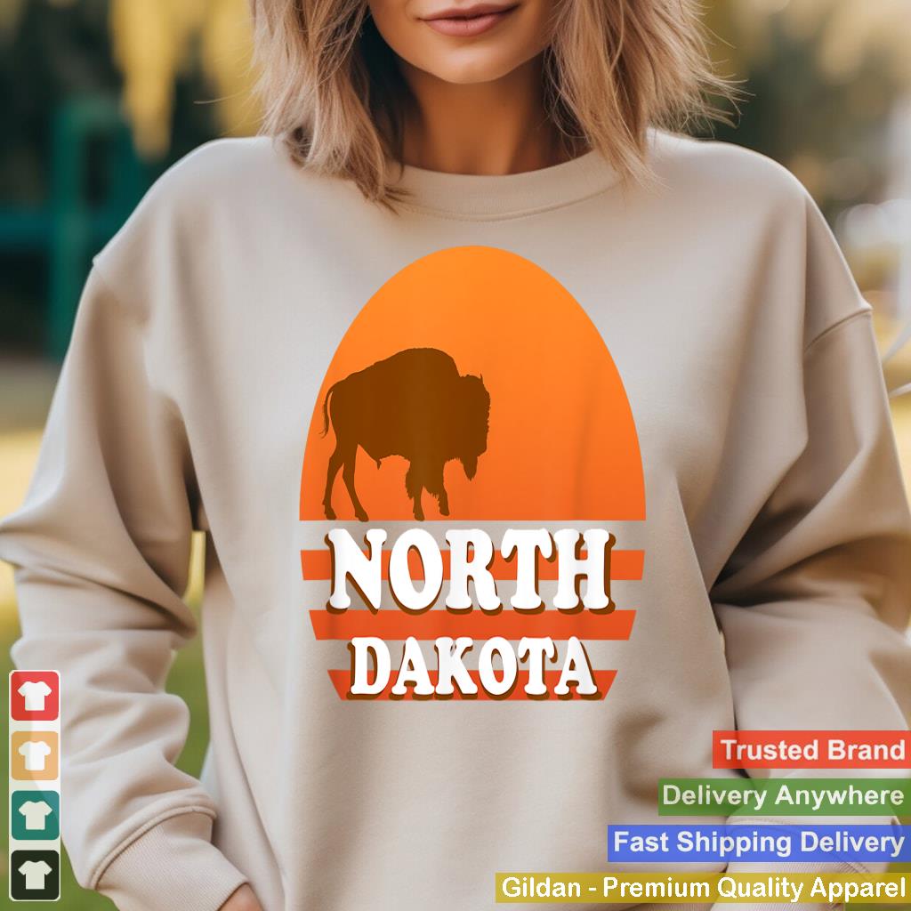 Vintage Sunset North Dakota 70s 80s Retro Bison Buffalo