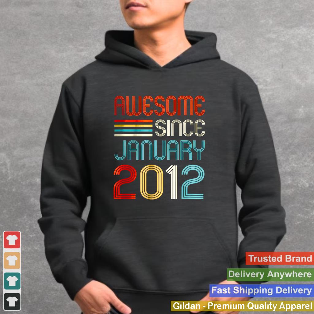 Awesome Since January 2012 10th Birthday Retro T Shirt