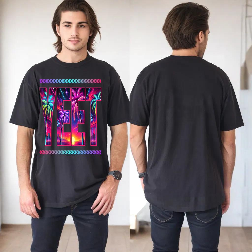 Yeet Funny Meme Quote Vintage Cyberpunk Vibes Souvenir