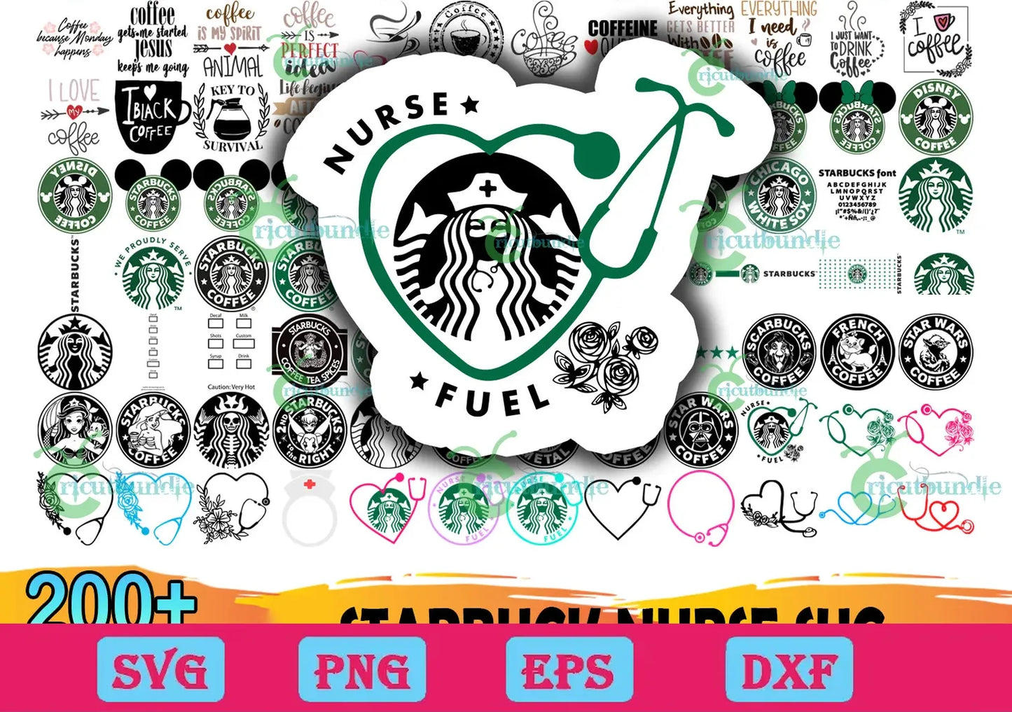 200+ Starbucks Nurse Bundle Svg