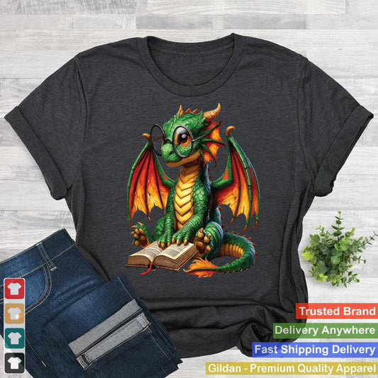 Cute Bookworm Dragon Little Reader Design