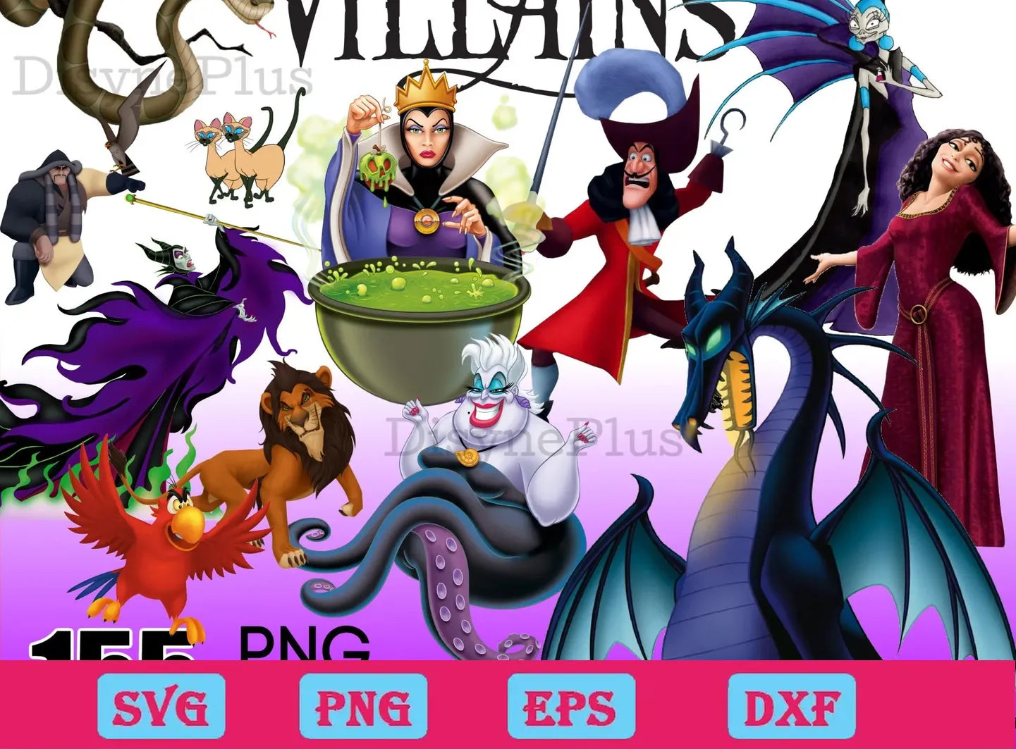 155 Disney Villains png bundle