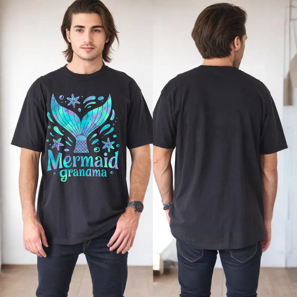 Mermaid Grandma Funny Grandmother Family Matching Birthday