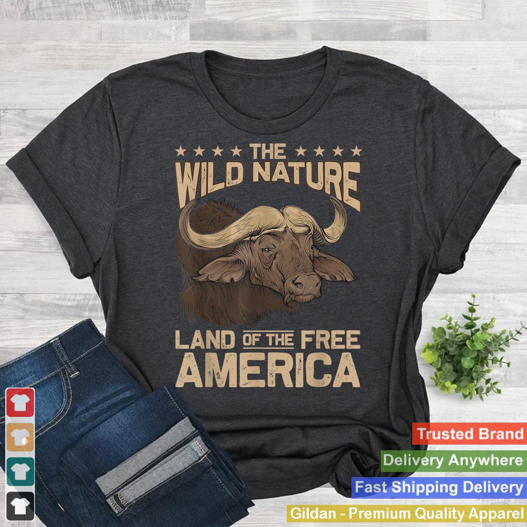 USA Flag American Nature Lover Animal Buffalo