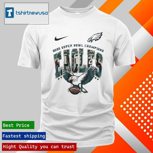 Top Philadelphia Eagles Nike 2025 Super Bowl Lix Champions Eagles T-Shirt