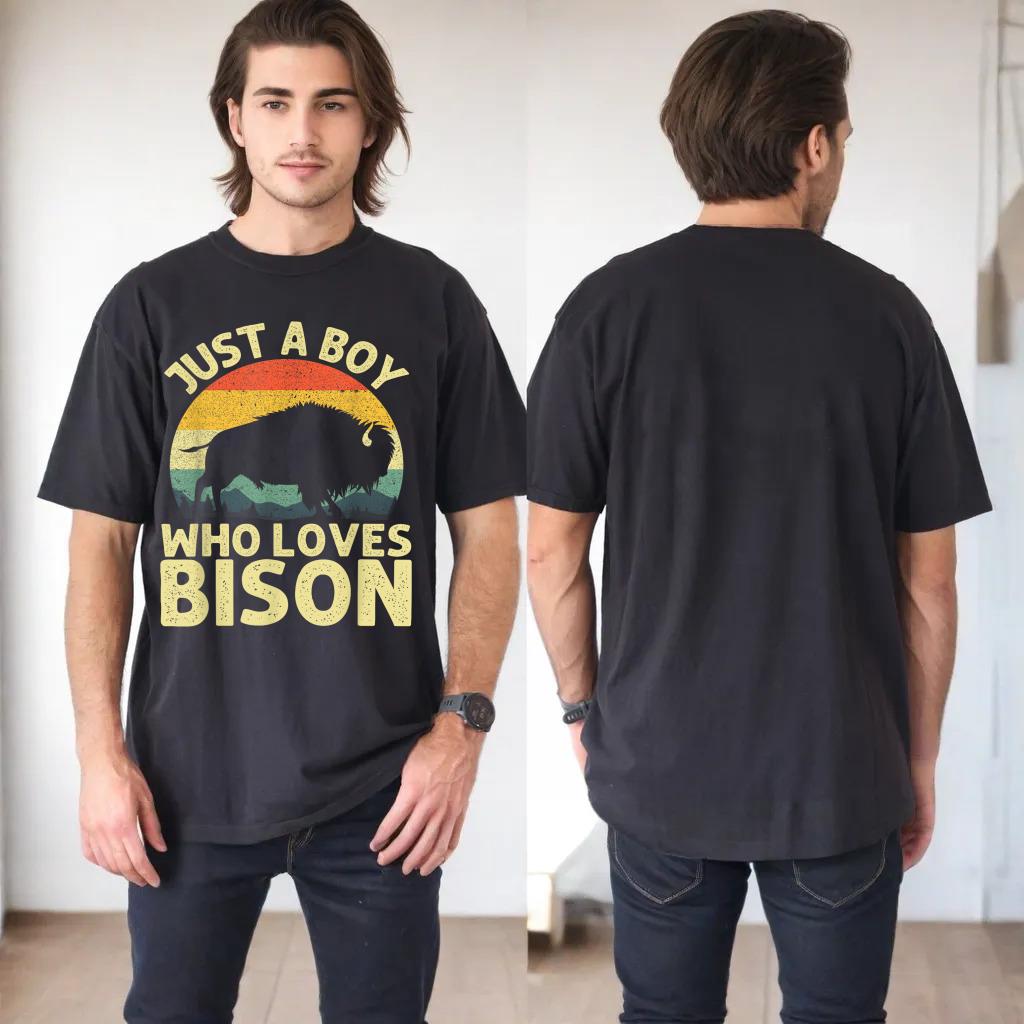 Cool Bison Design For Men Boys Wildlife Buffalo Lover Bison