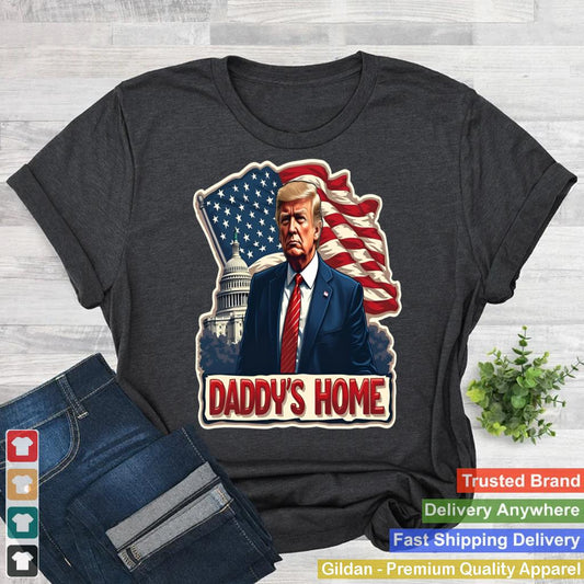 Trump Daddys Home White House USA American Flag Vintage_8