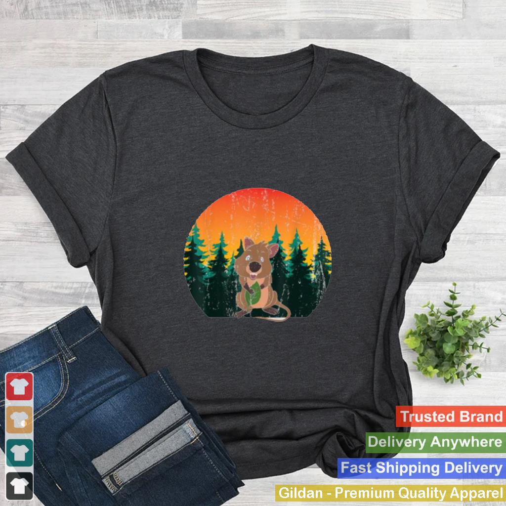 Aussie Animal Forest Wildlife Cute Australia Quokka SUnset T Shirt