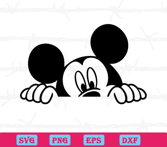 Mickey Mouse Peeking Svg