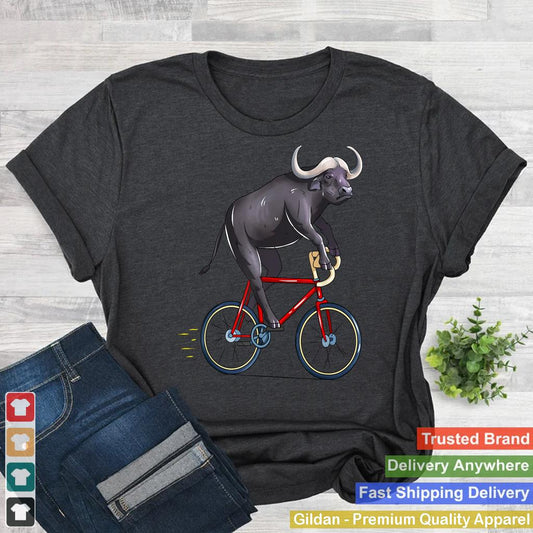 Buffalo Riding Bicycle Cute Biker Cyclist