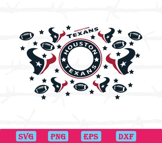 Houston Texans Starbucks Wrap, Svg Png Dxf Eps Cricut Files