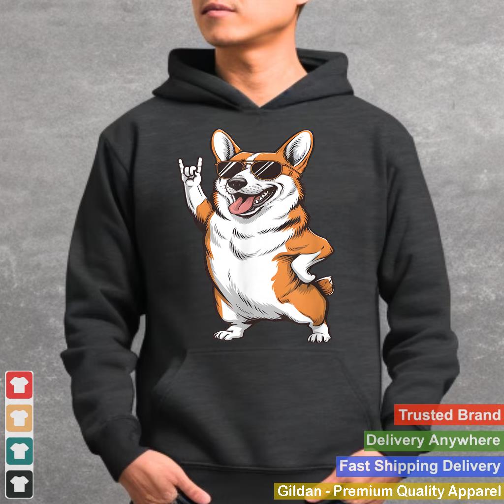 Funny Corgi Graphic Rocking Corgi Dog Corgi Dad Corgi Lovers