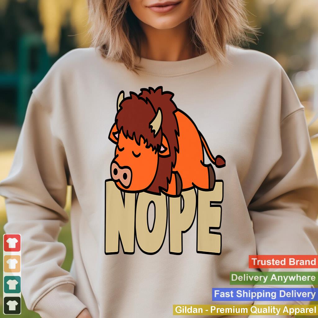 Napping Buffalo Tee Funny Nope Lazy Animals Lover Pets Fan Premium