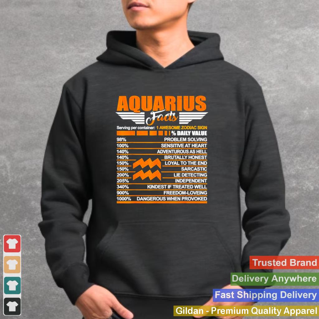 Aquarius Facts Zodiac January February Birthday shirt