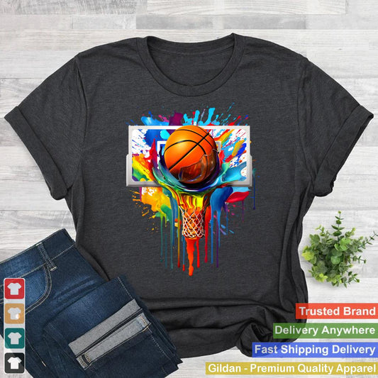 Colorful Basketball Tie Dye Color Splash Hoop Net Slam Dunk