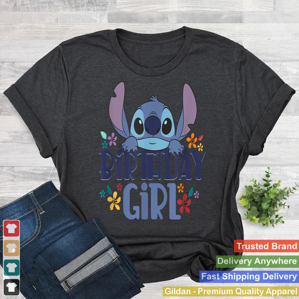 Disney Lilo & Stitch Birthday Girl Retro Floral Logo