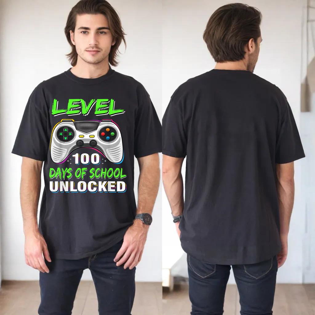 100th Day Of School Shirt Kids Video Games Boy Gift Gamer_1