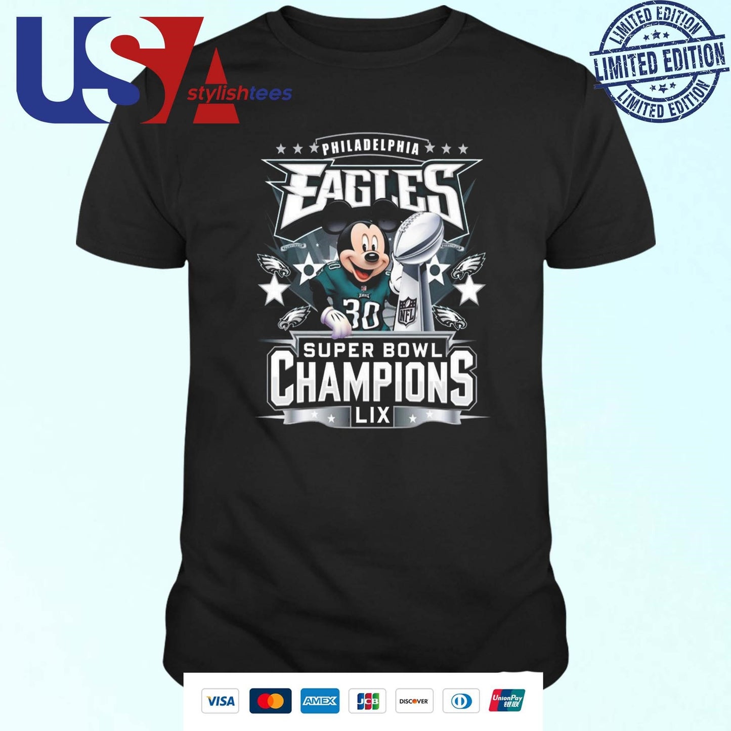 Philadelphia Eagles X Mickey Super Bowl Champions LIX 2025 Shirt