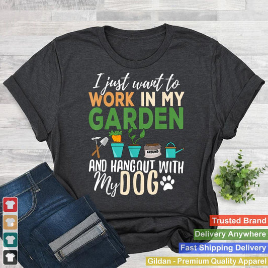 Gardening T-Shirt Dog Lover Gardener Garden Pet Gift Plants