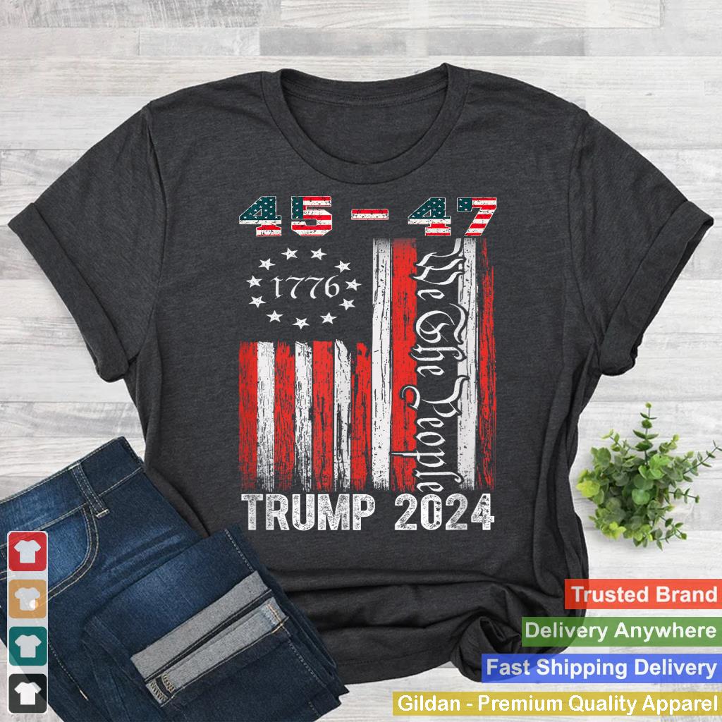 Vintage Trump 2024 45-47 US Flag We The People Vote Trump