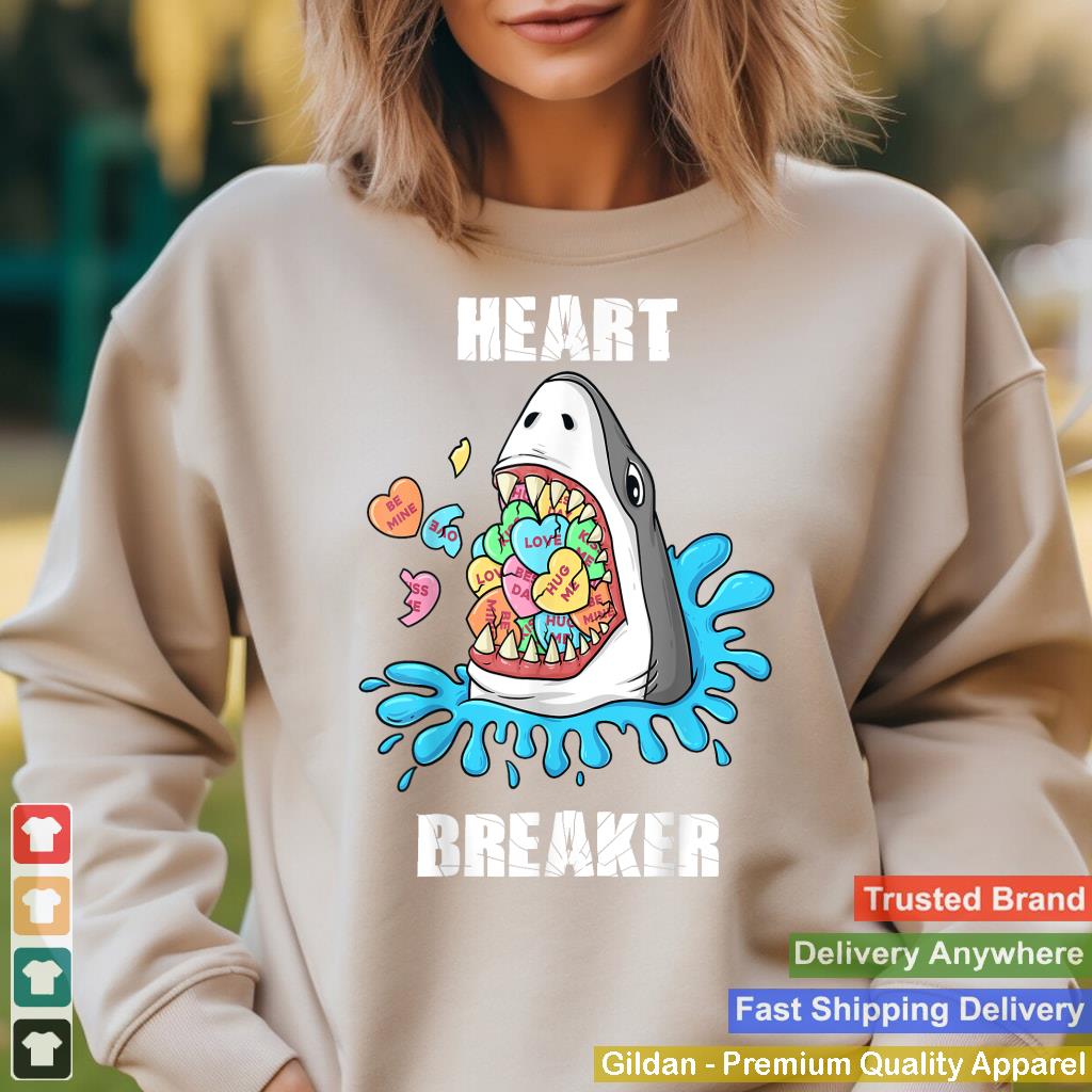 Valentines Day Shark Heart Breaker Funny Boys Kids