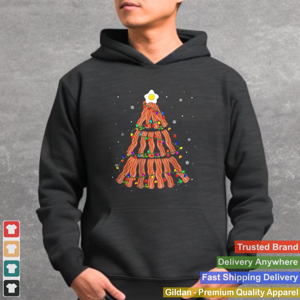 Bacon Christmas Tree Cute Christmas Lights Bacon Pork Food T Shirt