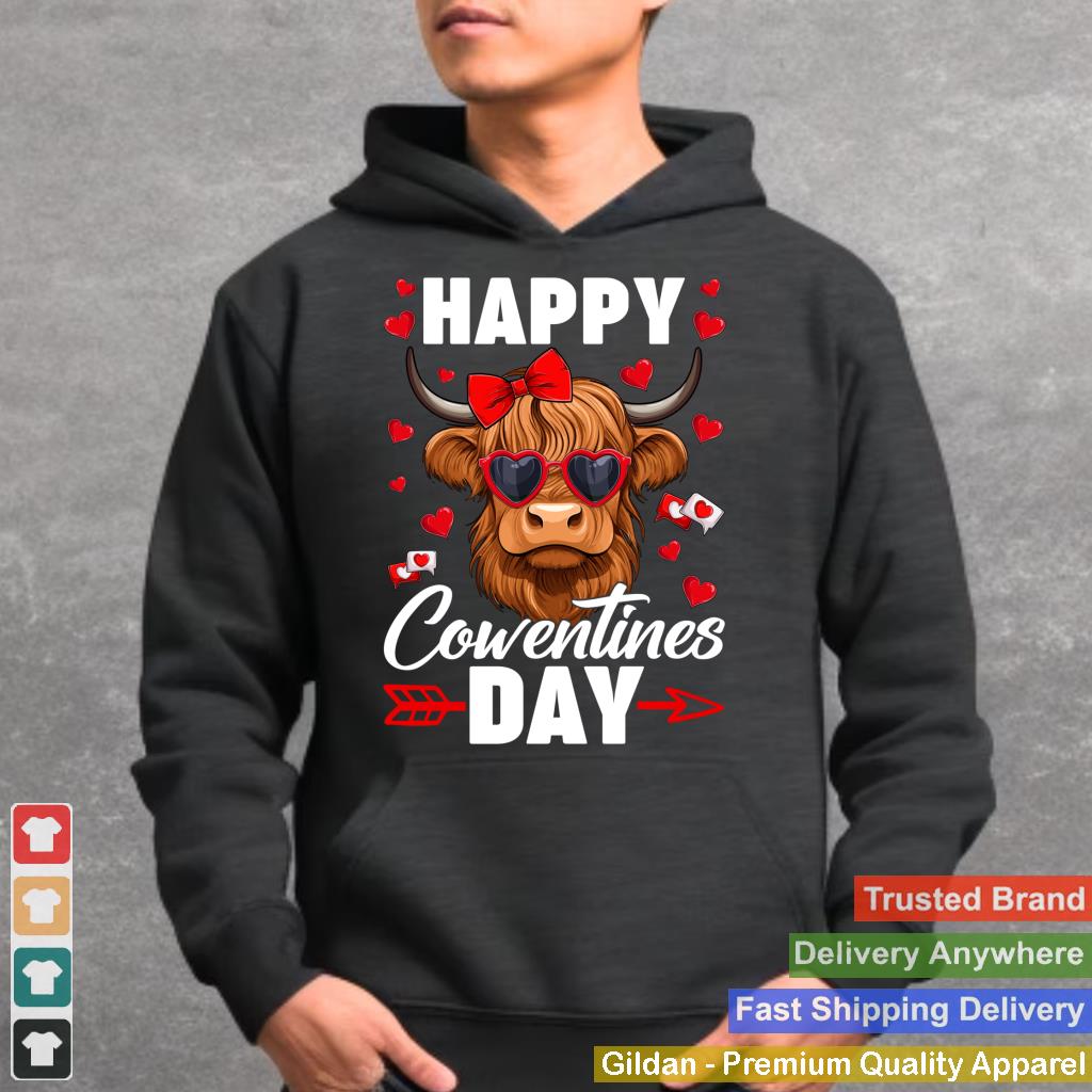 Cute Happy Cowentines Day Highland Cow Valentines Day Girls