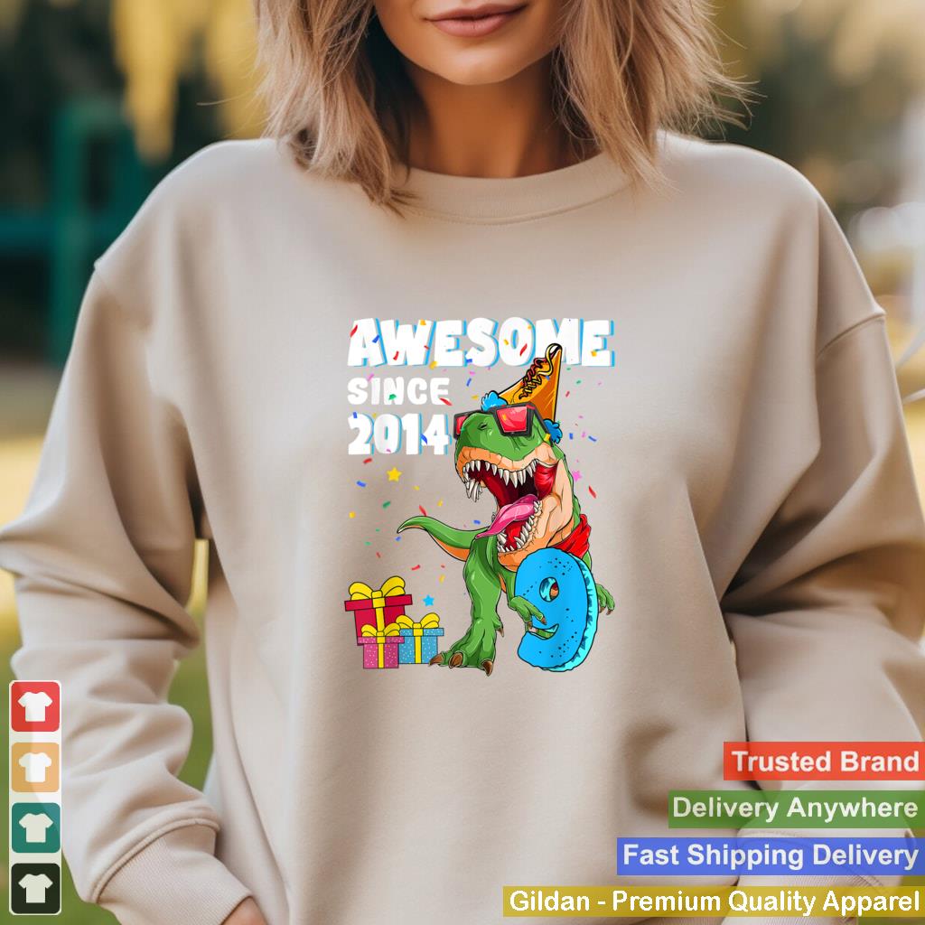 Awesome-Since-2014-Birthday-Boy-Dinosaur-9-Years-Old-T-rex-T-Shirt