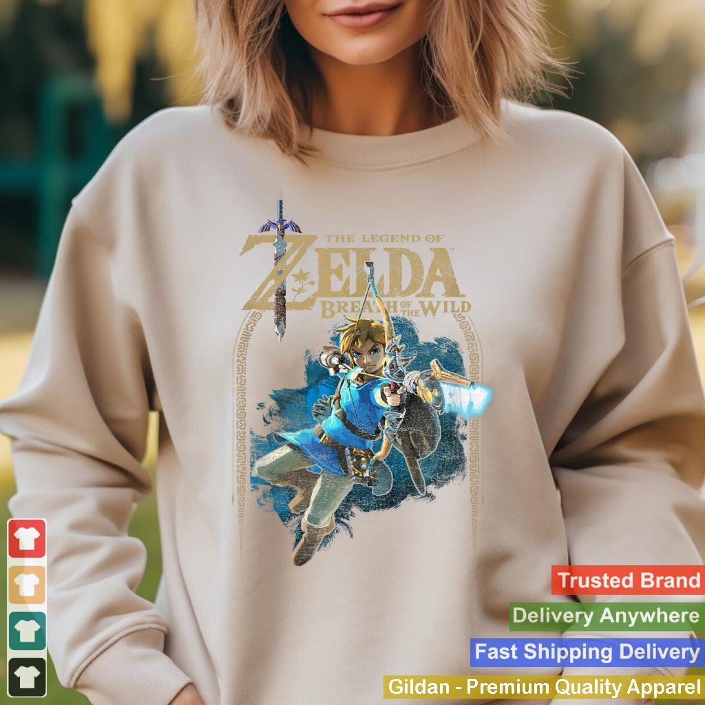 Zelda Breath Of The Wild Link Arch Shot Logo Graphic T-Shirt