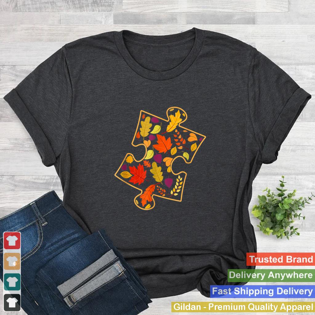 Autism Awareness Fall Leaf Autumn Thanksgiving T Shirt