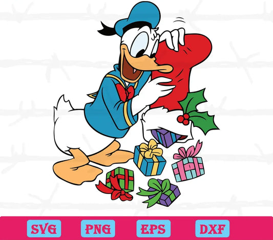 Donald Duck Christmas Clipart, Svg Files For Crafting And Diy Projects