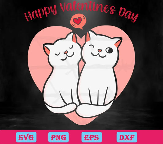 Cat Couple Love Happy Valentines Day, Downloadable Files